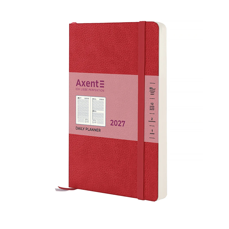 Щоденник 2027 Axent Partner Soft Skin 8810-27-06-A, 145*210, червоний